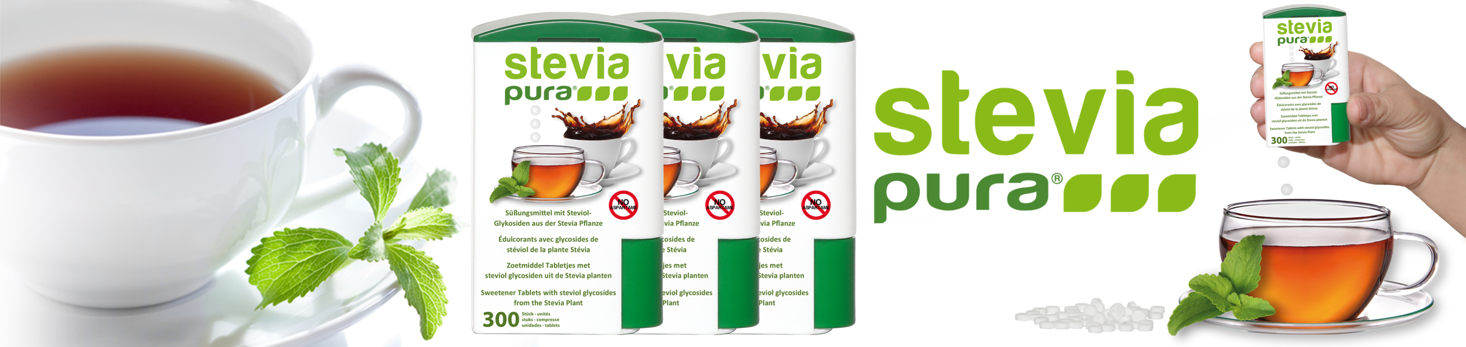 Stevia Tabs kaufen Stevia Süßstoff-Tabletten 3x300 Stück...