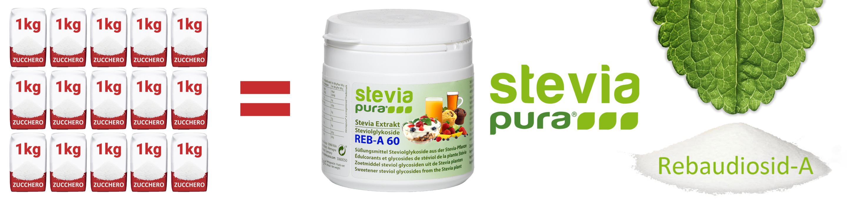 Stevia pura in polvere Rebaudioside-A 60% Estratto di...