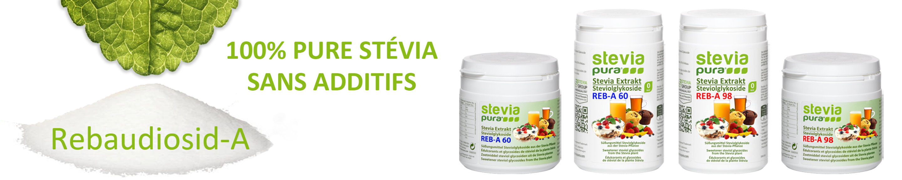 Acheter de la Stévia 100% pure sans additifs rebaudioside...