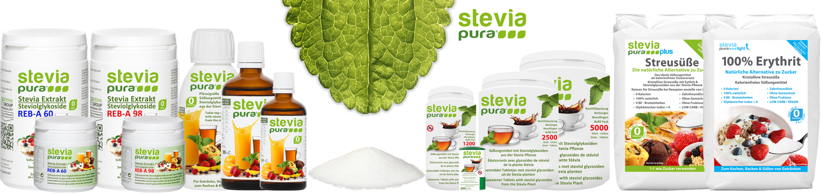 steviapura - Die Marke für hochwertige Stevia Süßungsmittel