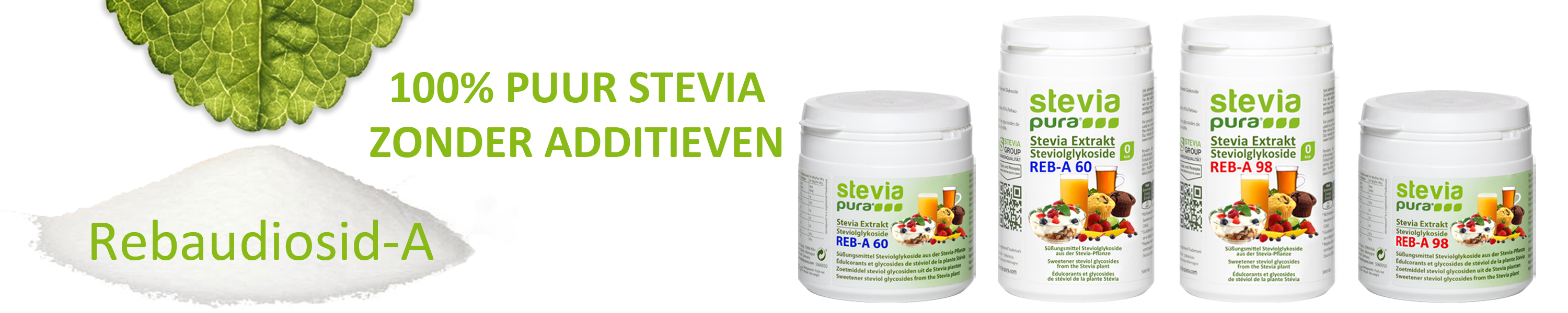 Koop 100% Puur Stevia zonder additieven rebaudioside A98...