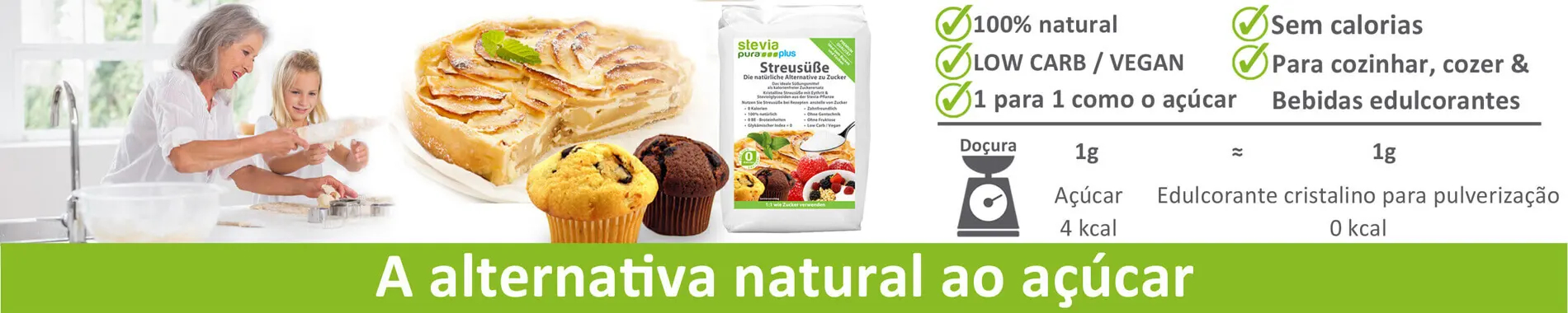 Adoçante Eritritol com Stevia substituto do açúcar - Sem...