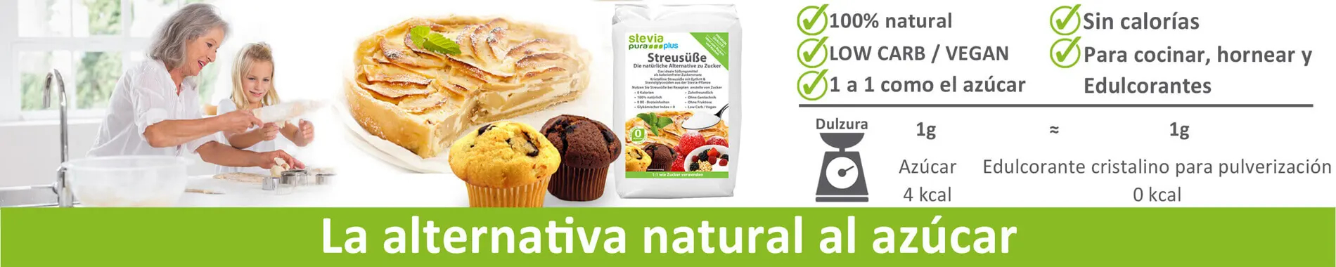 ERITRITOL + STEVIA EDULCORANTE GRANULADO 1 a 1 COMO EL...