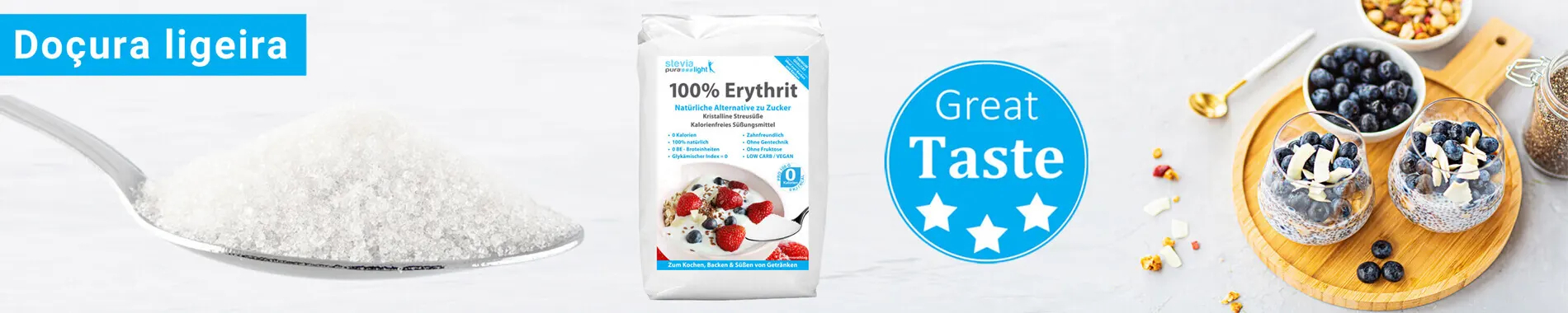 Eritritol  Adocante Natural sem Calorias Substituto de...