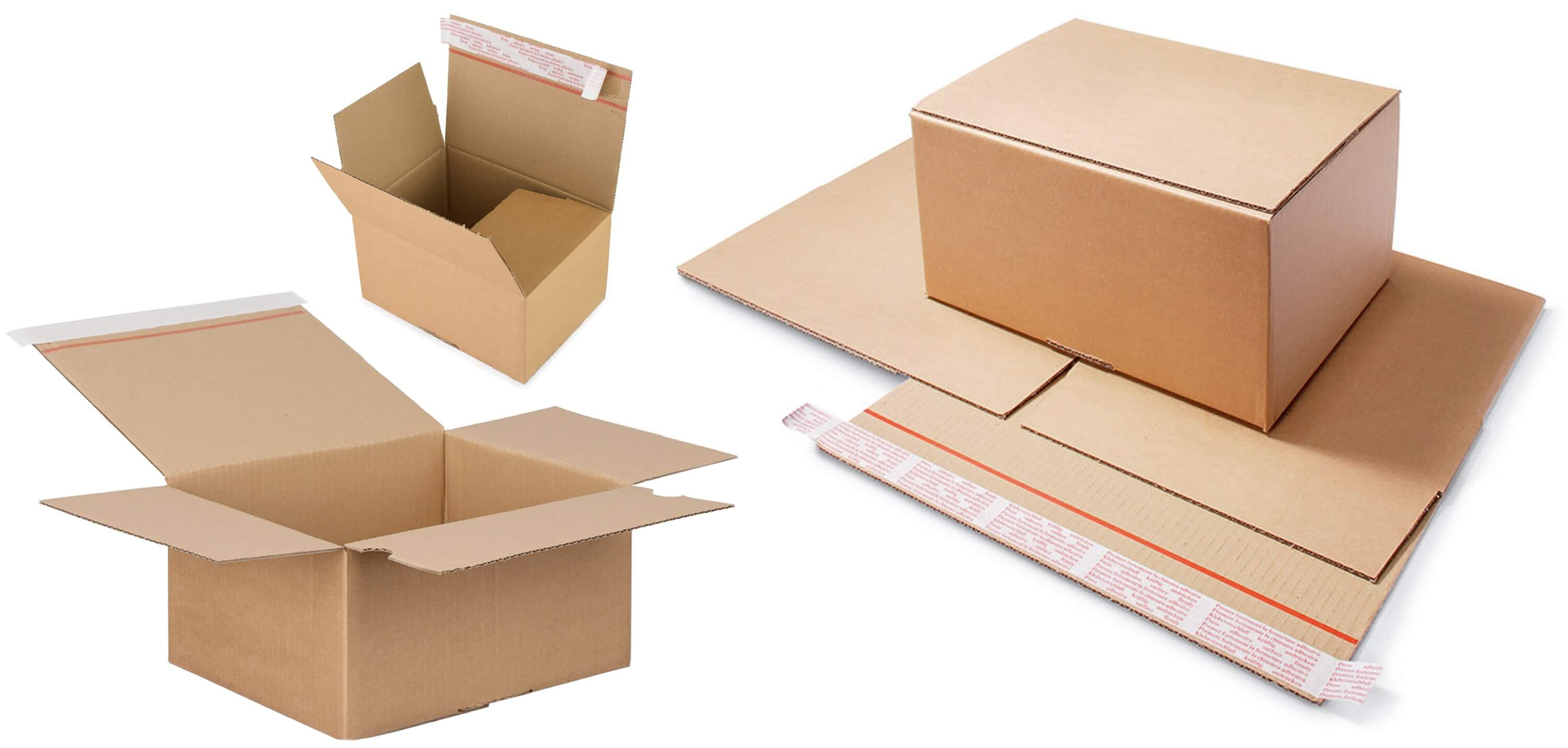 Cartons with adhesive closure | Automatic bottom cartons | Set-up carton Shipping cartons with adhesive closure | Folding carton