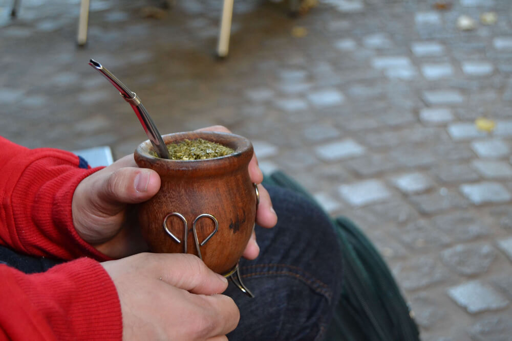 Chá de erva-mate adoçado com Stevia