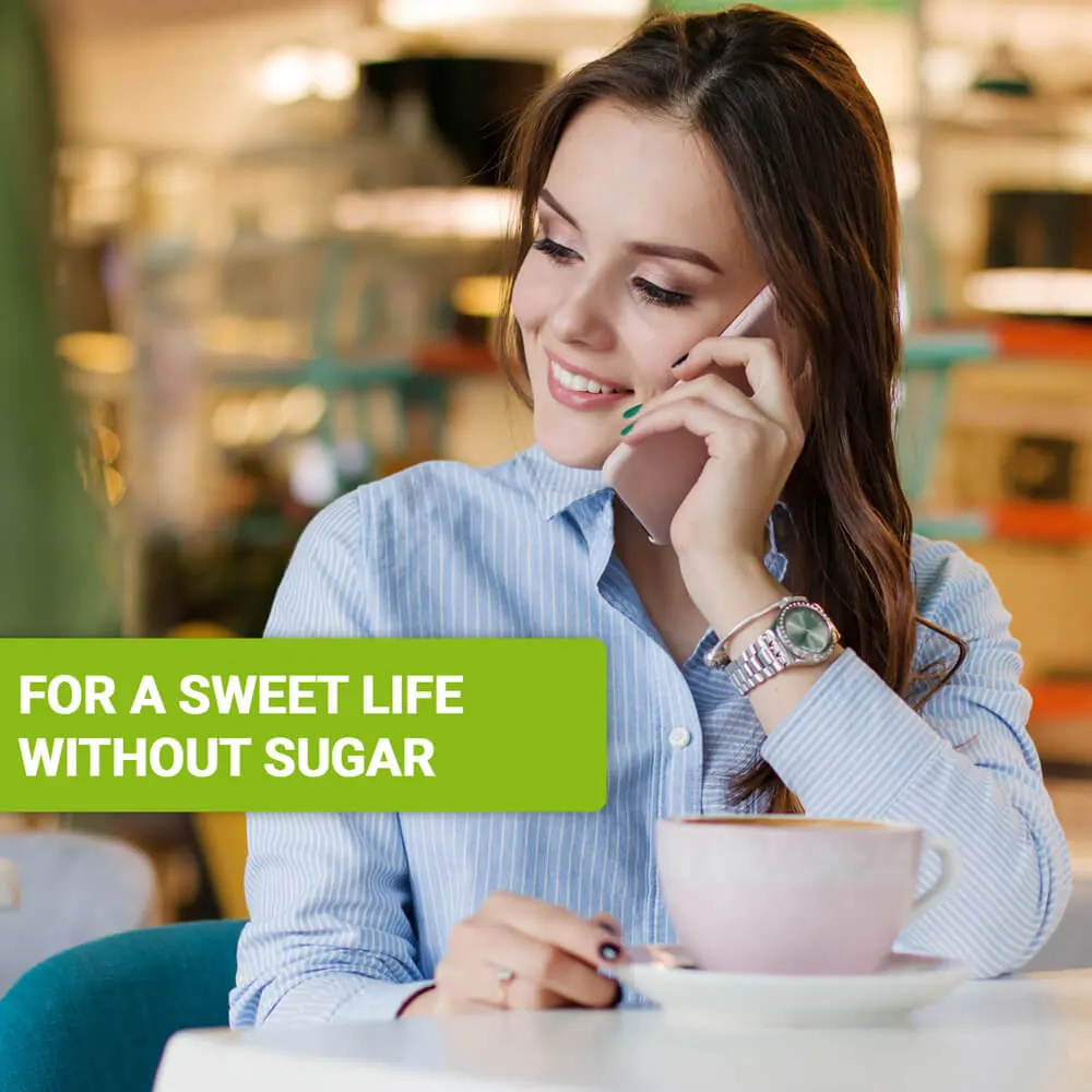 Sweeten tea and coffee without sugar by using Stevia