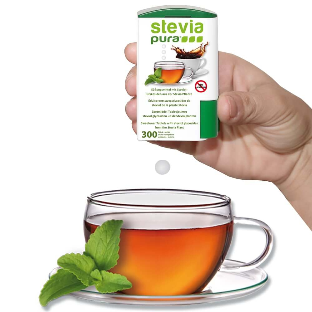 Stevia - Endulzar sin calorías - Pastillas de edulcorante de Stevia.