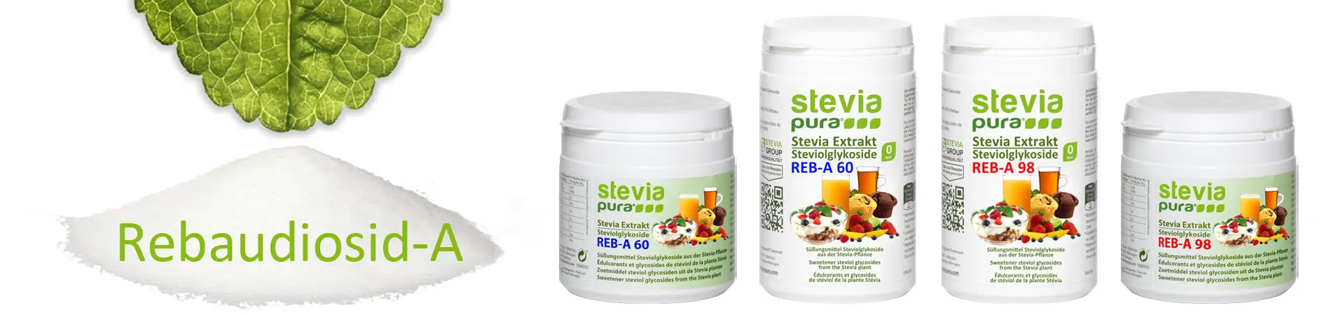 Rebaudioside-A: Glicosidi steviolici puri in polvere della Stevia