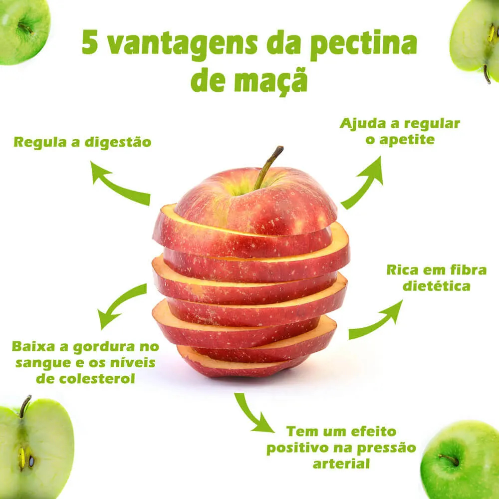 Pectina de maçã: propriedades e vantagens.