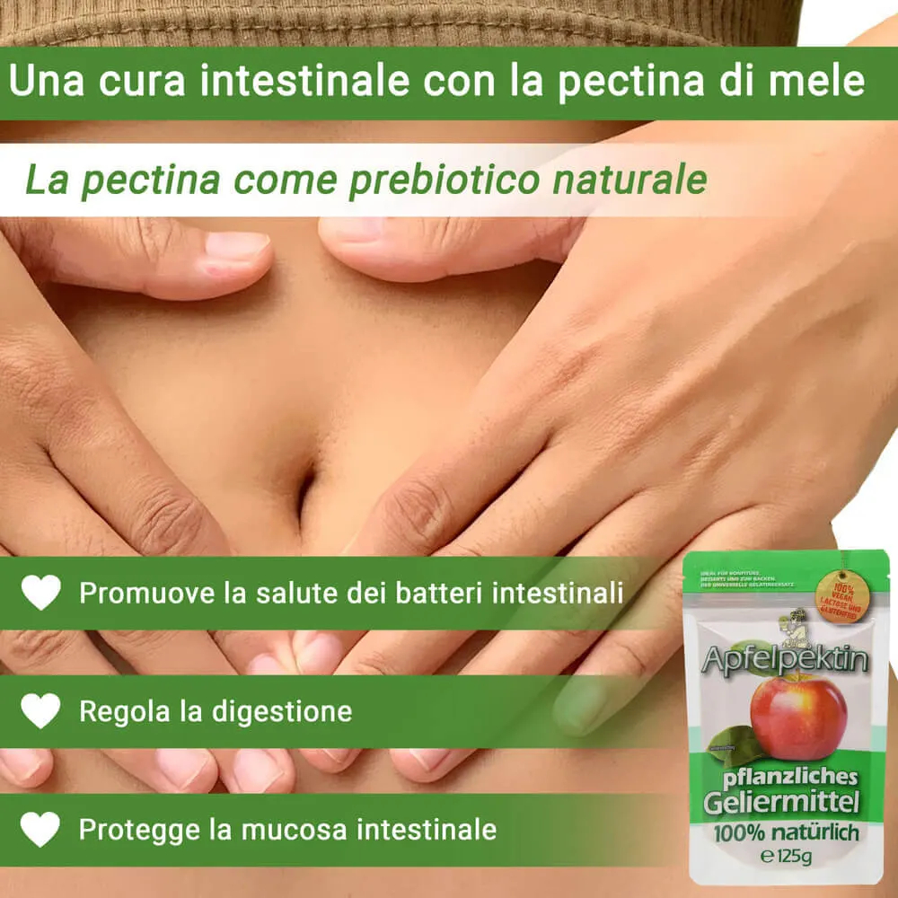 La pectina di mele come integratore di fibre alimentari per le cure intestinali per la riduzione del peso.