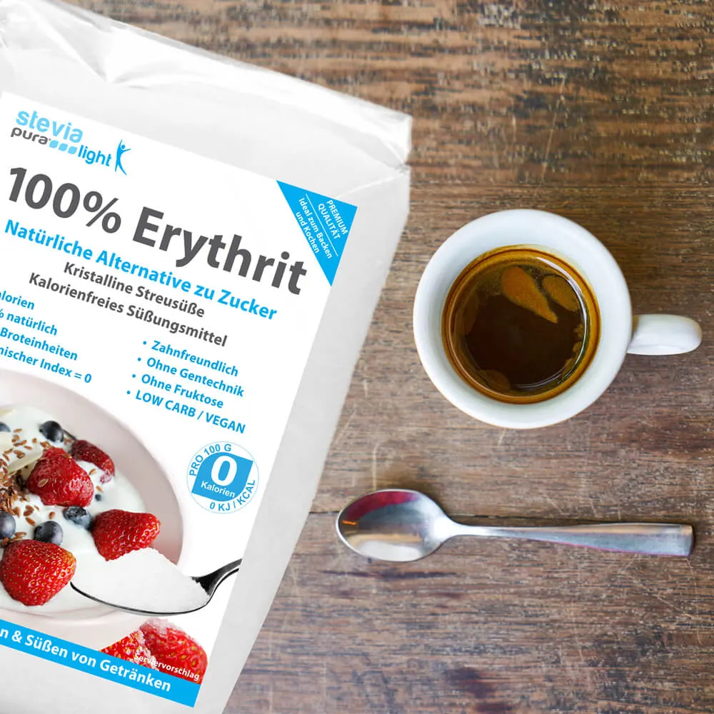 Erythritol is a sugar-free sweetener that is low in calories, has a low glycaemic index and is ideal for people with diabetes.
