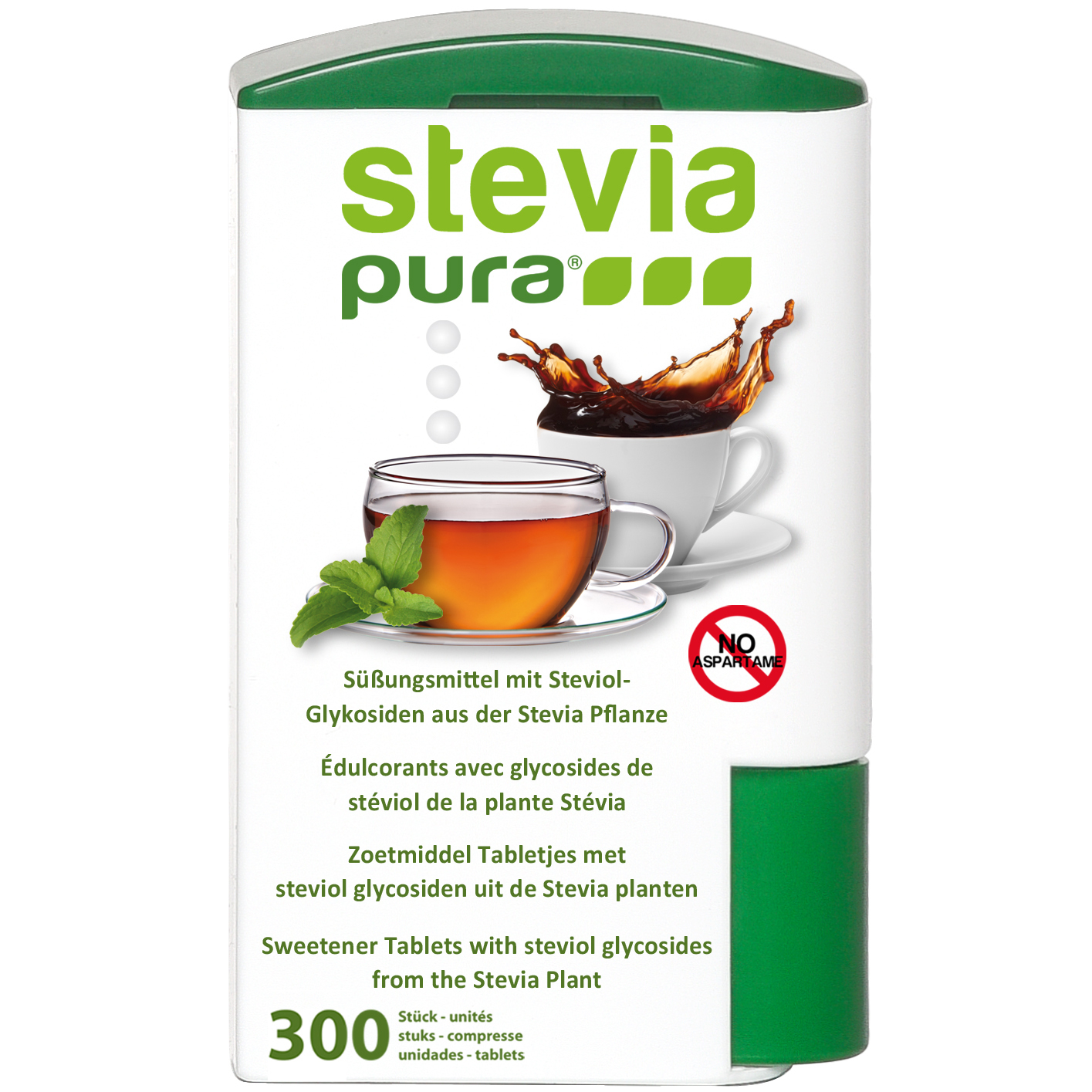 300 Comprimidos de Stevia | Pastillas de Edulcorante de Stevia en Dispensador