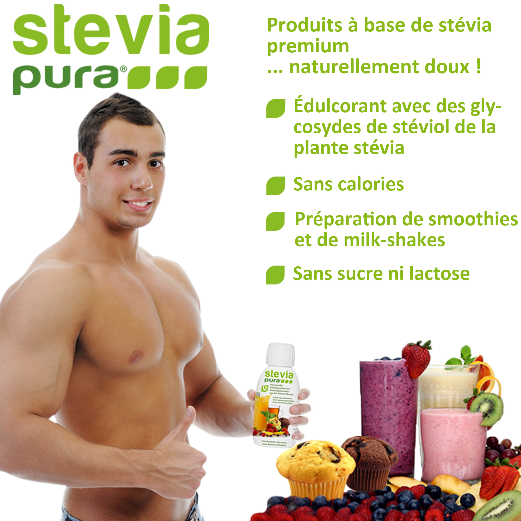 L'utilisation de la Stévia Liquide par les sportifs pour sucrer les boissons énergétiques et les shakes protéinés.