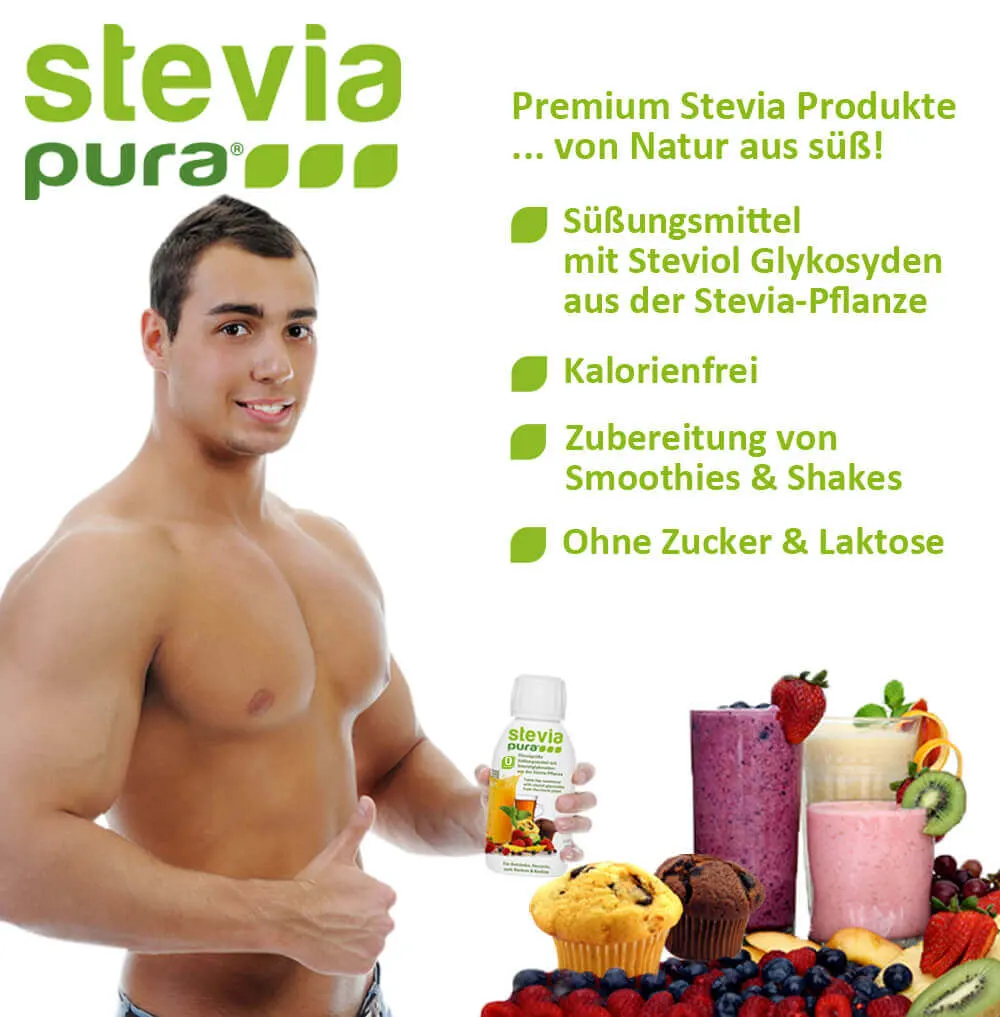 Die Verwendung von Stevia flüssig für Sportler zum Süßen von Energiegetränken und Protein-Shakes.