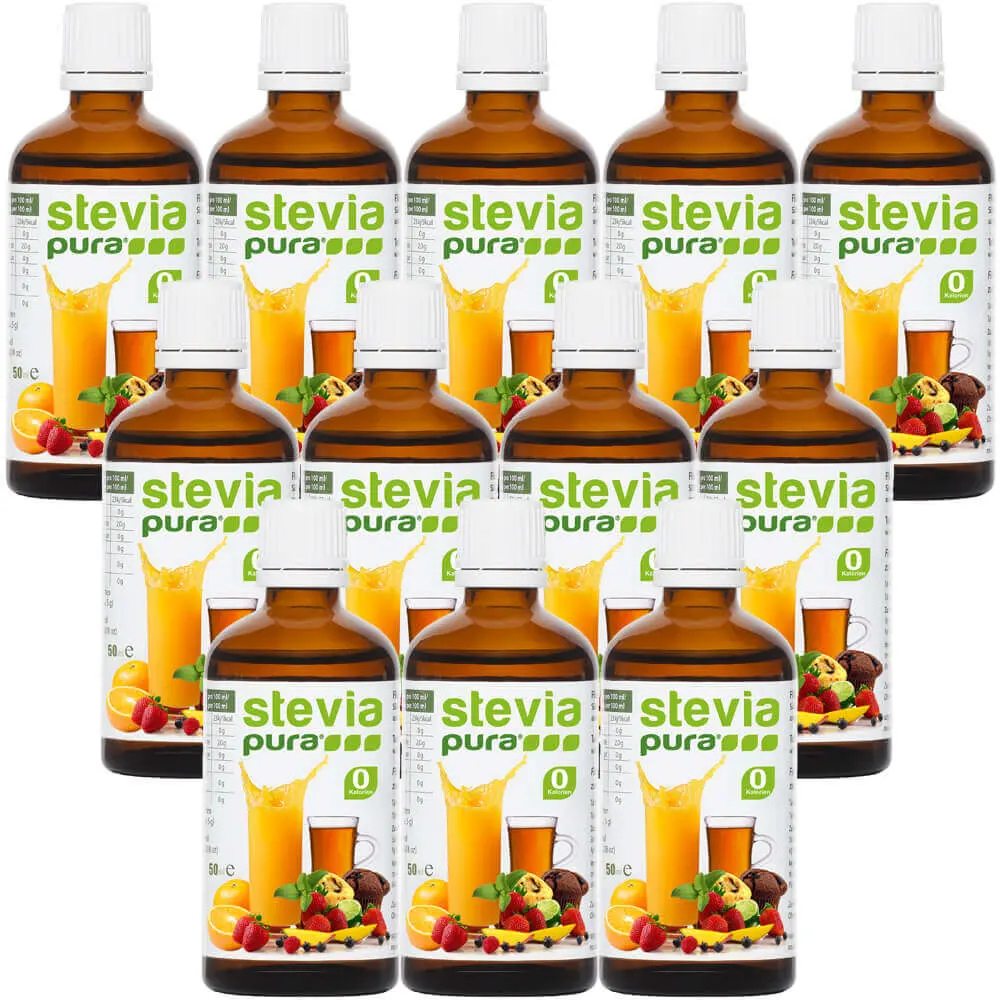 Stevia flüssig kaufen | Stevia Flüssigsüße kaufen | Stevia Drops | 12 x 50ml