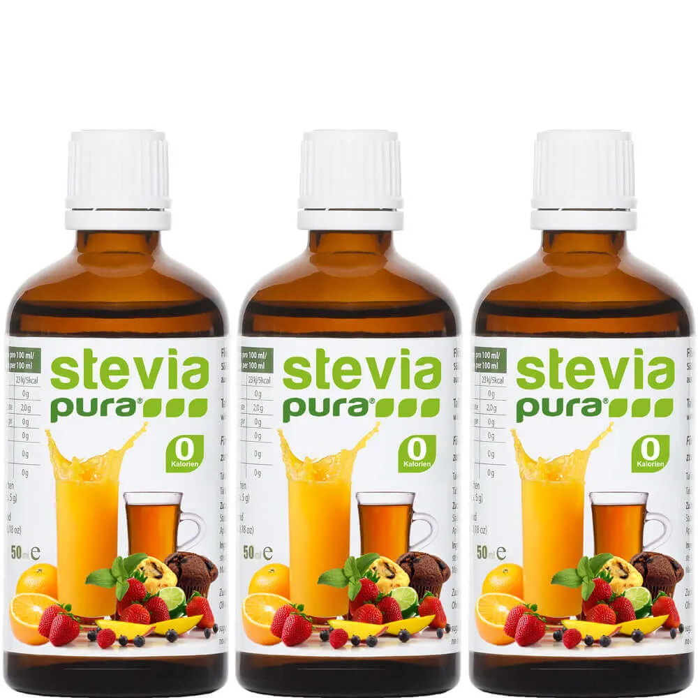 Stevia flüssig kaufen | Stevia Flüssigsüße kaufen | Stevia Drops | 3x50ml