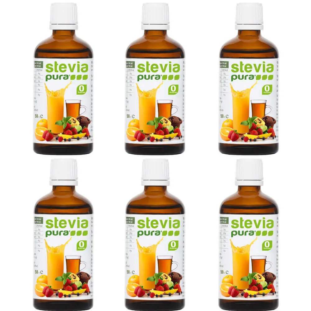 Stevia flüssig kaufen | Stevia Flüssigsüße kaufen | Stevia Drops | 6x50ml