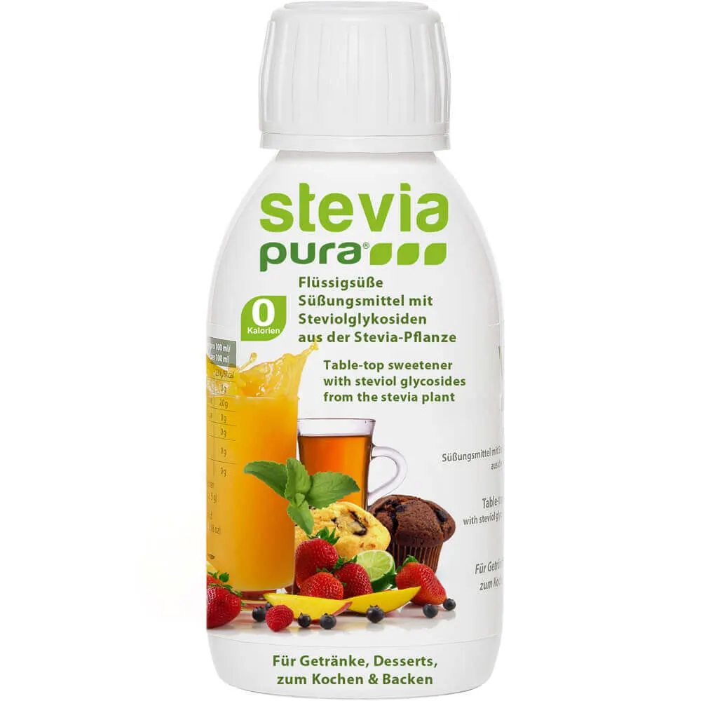 Stevia líquido, bote 150 ml edulcorante con 0% Kcal. steviapura líquido nos ayuda a cuidar la silueta
