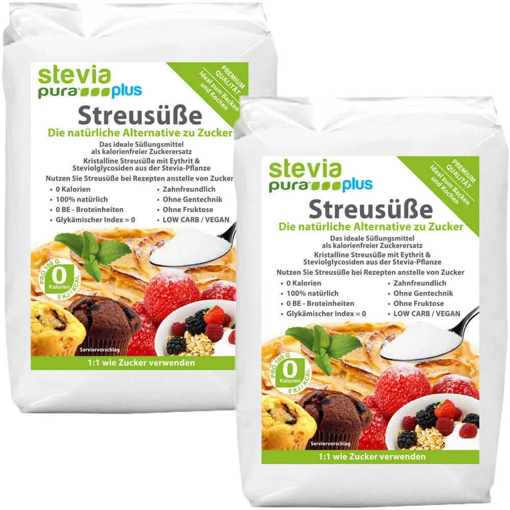 Stevia Granulated Sweetener - like sugar. Without artificial additives, without flavours.
