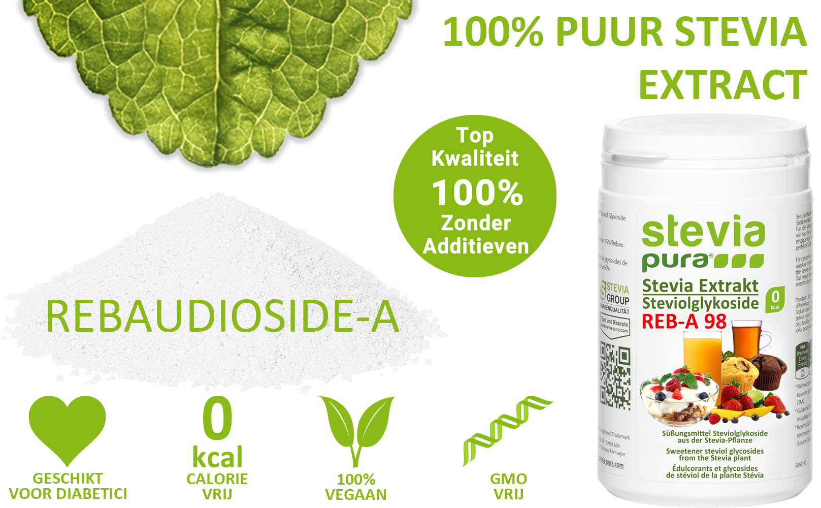 Zuiver Stevia-Extract Poeder Rebaudioside-A 98% kopen