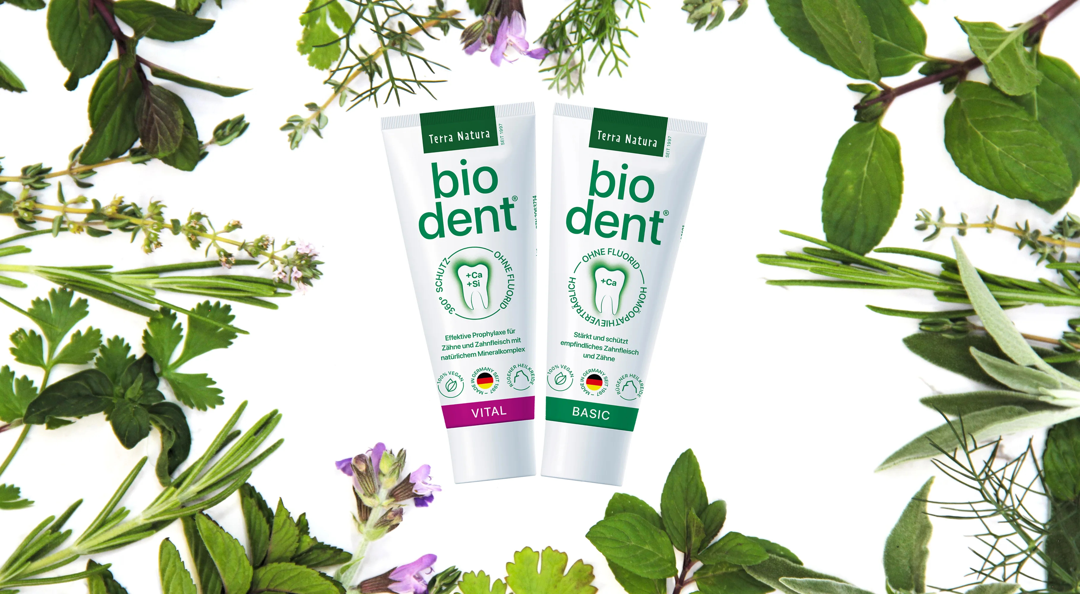 Dentifrice sans fluor Biodent Terranatura aux extraits de plantes