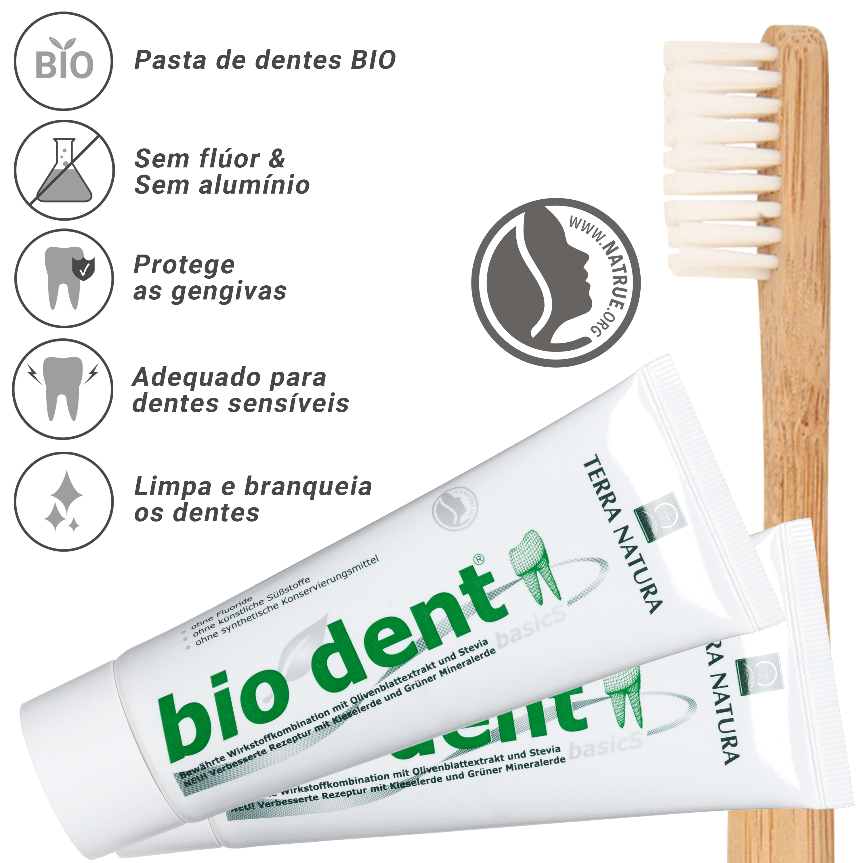 Pasta de dentes sem flúor Biodent Basics-Terranatura