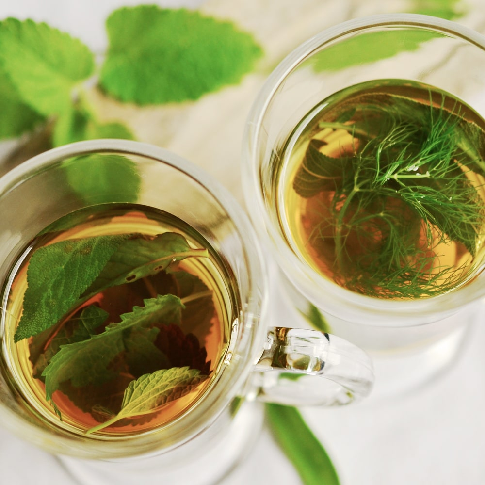 Tea with Stevia leaves - without any calories.