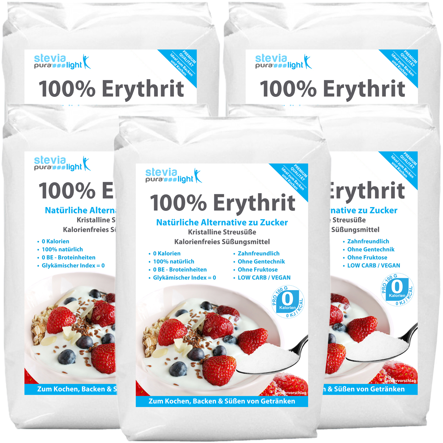 Erythrit | kalorienfreier Zuckerersatz | Streusüße wie Zucker | 5kg