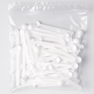 50 Misurini 0,10 ml - Plastica - Bianco