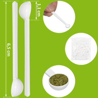 Cucchiaio Dosatore 2 In 1 Da 10g In Plastica Alimentare - Misurino Per Caffè, Tè E Spezie - Lunghezza 150 Mm - Preciso E Leggero