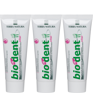 3 x Vital Stevia Bio Dent Toothpaste - Terra Natura Toothpaste - 75ml