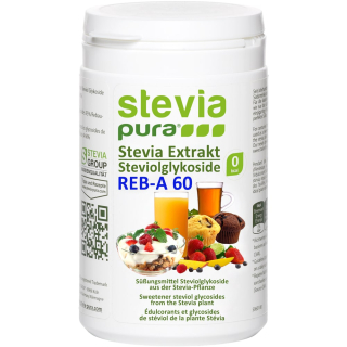 Pure Stevia Extract Powder | Rebaudioside-A 60% | Free Dosing Spoon | 100g