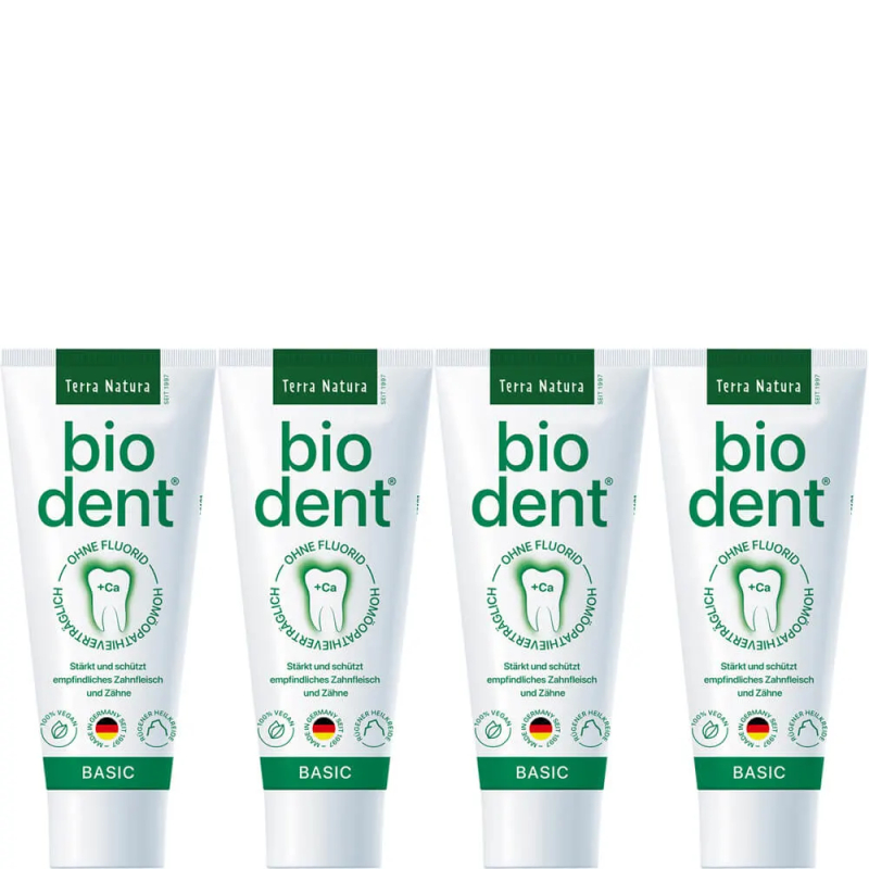 Biodent Basics Toothpaste with Stevia by Terra Natura 4x75ml Your